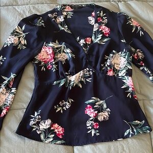 Banana Republic Navy Floral Top